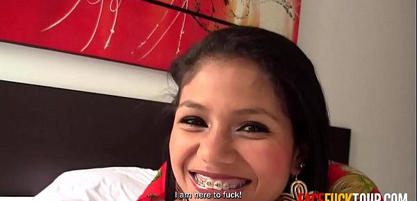  Teen with Braces Gets Her Throat Fucked and Makeup Smeared